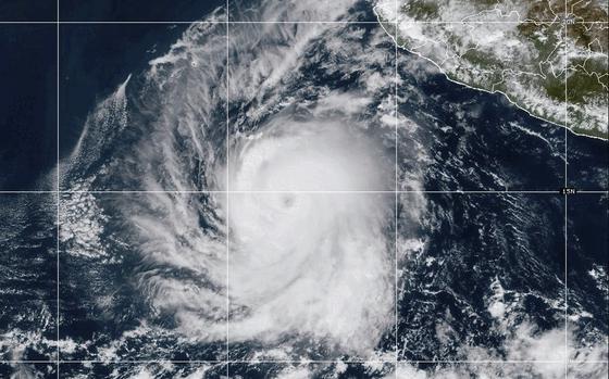 This satellite image provided by NOAA on Tuesday, Oct. 22, 2024 shows Hurricane Kristy. 