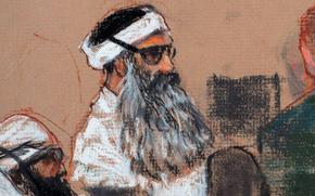A courtroom drawing from December 2008 shows Khalid Sheikh Mohammed.