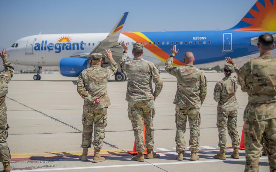 Family and friends bid farewell before Idaho Army National Guard members deploy