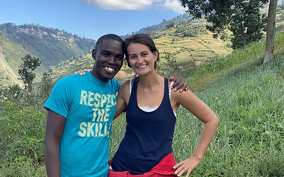 Alix Dorsainvil is seen with her husband at left. Dorsainvil and her daughter were released nearly two weeks after their kidnapping outside of Port-au-Prince.