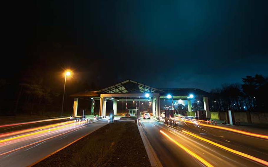 Ramstein’s West Gate, shown here in 2014, will remain open during the Memorial Day holiday, according to base officials.