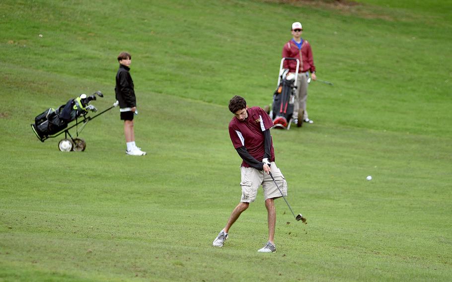 Mason Pantoja hits the ball.