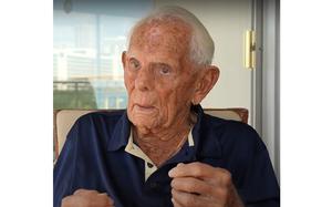 Harry Chandler talks about his experiences during the Dec. 7, 1941, attack on Pearl Harbor in this screenshot from a video interview conducted in Hawaii on Dec. 8, 2023.