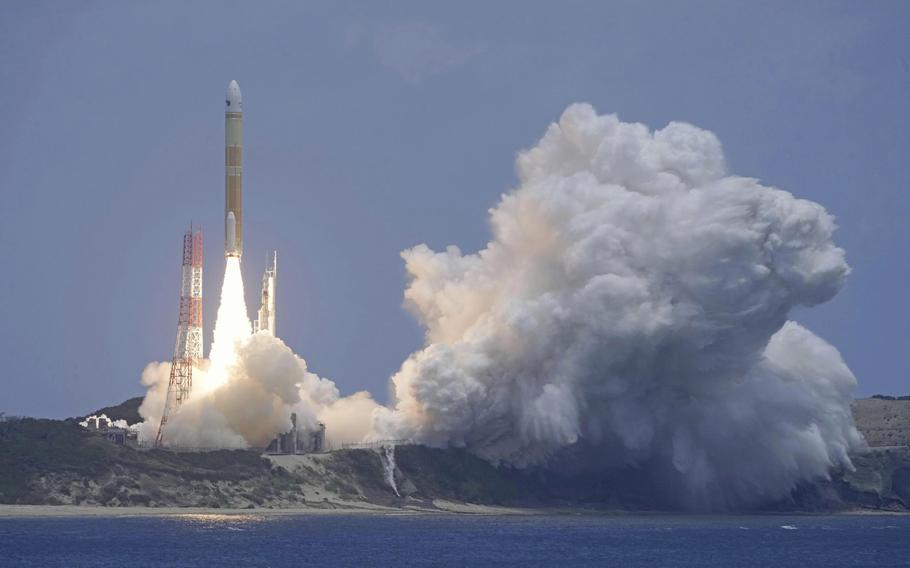 Japan’s H3 rocket with satellite Daichi 4 lifts off the launch pad at Tanegashima Space Center in Tanegashima, Kagoshima prefecture, on July 1, 2024.