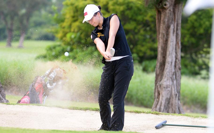 Kadena junior Emma Conroy returns to try to make it three Okinawa district girls golf championships in a row.