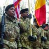 Hed: Color guard, 2019

St. Vith-Schoenberg, Belgium, Dec. 15, 2019: A U.S. Garrison Benelux color guard marches in the colors at the beginning of a ceremony in the St. Vith, Belgium, district of Schoenberg, where a monument to World War II prisoners of war and missing in action was dedicated.

META TAGS: color guard; U.S. Army; international relations; 