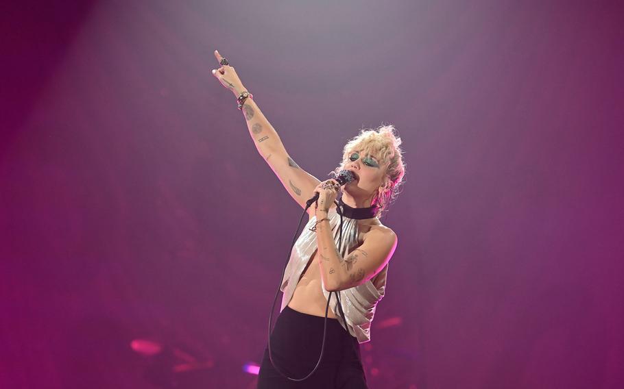 Miley Cyrus performs during the 2021 Music Midtown festival at Piedmont Park on Sept. 19, 2021, in Atlanta. Her song “Party in the USA” released in 2009 and captures the excitement and nervousness of arriving in Los Angeles, a city synonymous with big dreams and new beginnings.