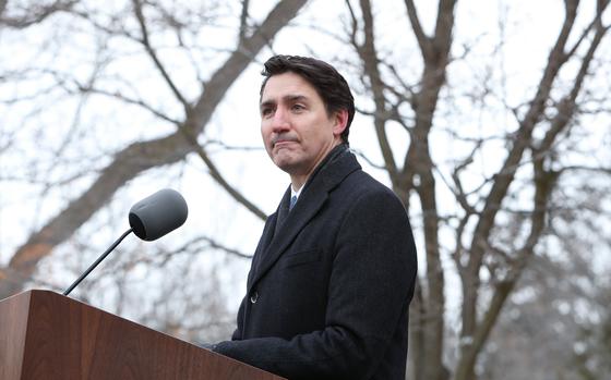 Justin Trudeau announced he will step down as leader of the Liberal Party and Canada’s prime minister at Rideau Cottage in Ottawa on Jan. 6. MUST CREDIT: David Kawai