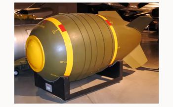 A Mark 6 nuclear bomb, similar to the one dropped in the 1958  incident outside of Florence, S.C., is seen at the National Museum of the U.S. Air Force.