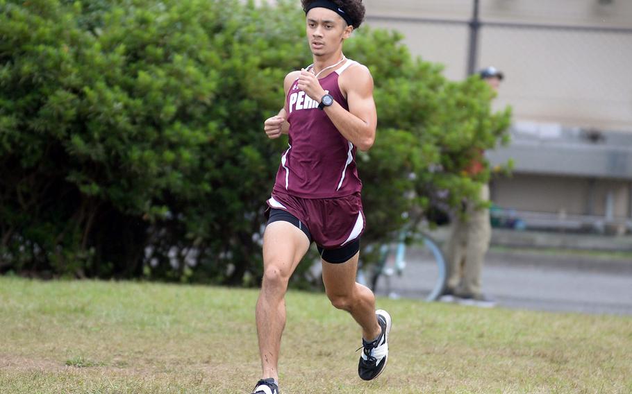 Matthew C. Perry senior Tyler Gaines finished second in Division II in last year's Far East virtual cross country meet.