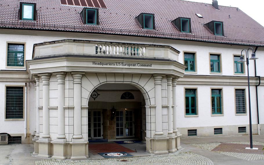 The 90-year-old U.S. European Command headquarters building at Patch Barracks