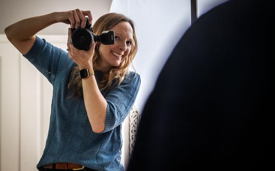 Ginny Thomas opened up her home studio and offered free headshots to federal workers and others in need. MUST CREDIT: Bill O'Leary for The Washington Post