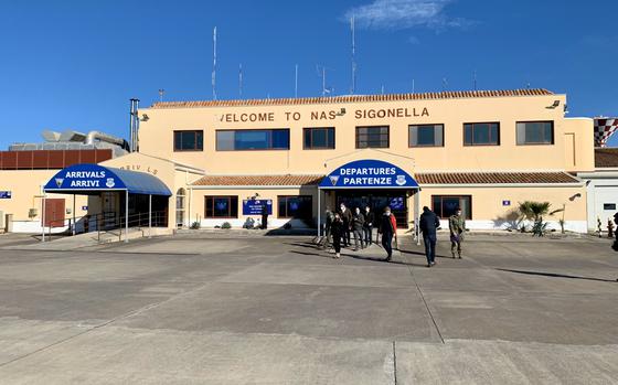 Naval Air Station Sigonella in Sicily ordered a lockdown on Feb. 26, 2025, due to an unidentified, ongoing situation at one of the base’s entry gates, the base said in a post to its official Facebook page. The lockdown was for the base’s operational site known as NAS 2, which includes the installation’s flight operations. Feb. 2, 2022. 