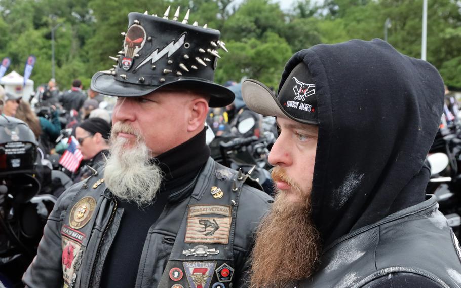 Participants in the Rolling to Remember ride await the signal to start at the RFK Stadium staging area, May 30, 2021 in Washington, D.C..