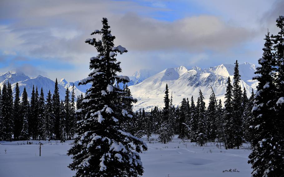A view of the Talkeetna Mountains in Alaska in 2018. 