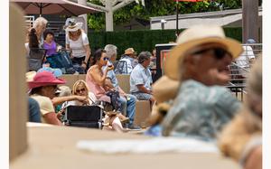 A crowd listens to the Miskey Mountain Boys at the Festival of Arts in Laguna Beach, California, on July 28, 2024. (Zoe Cranfill/Los Angeles Times/TNS)