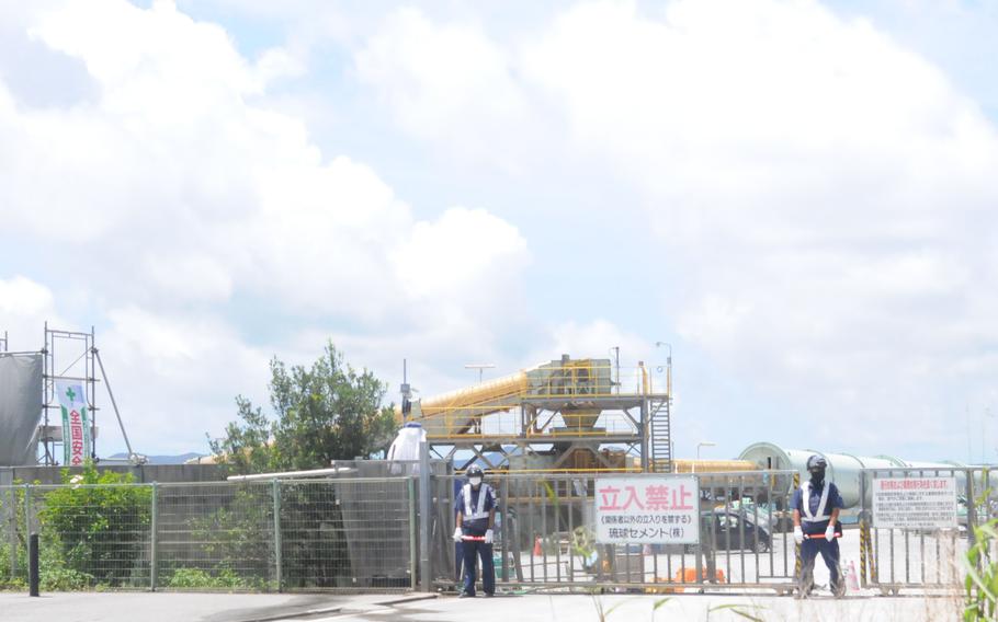 The entrance to Awa Pier in Nago, Okinawa, Japan, on June 28, 2024