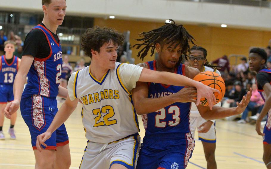 Teagan McConville fights for a loose ball.