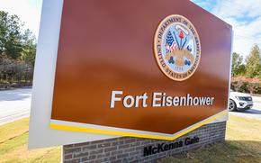 Fort Eisenhower, Ga., is the Army’s home of its Cyber Center of Excellence. It was renamed in honor of General of the Army and President Dwight D. Eisenhower on Friday, Oct. 27, 2023 after previously being known as Fort Gordon, for Confederate Gen. John Brown Gordon. (Corey Dickstein/Stars and Stripes) 