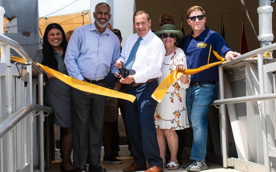 A ribbon-cutting ceremony attended by Camden County Commissioner Director Louis Cappelli, Camden City Mayor Vic Carstarphen, officials from Battleship New Jersey and others was held Wednesday to mark the reopening.