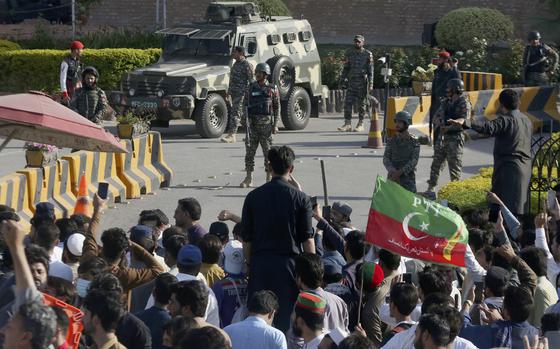 Supporters of Pakistan’s former Prime Minister Imran Khan protest against the arrest of their leader.