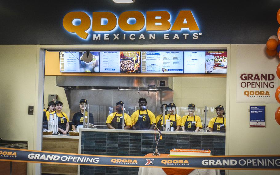 Fast-food Mexican restaurant Qdoba begins operations at Camp Humphreys, South Korea, Thursday, Sep. 12, 2024.