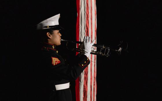 U.S. Marine Corps Cpl. Jerilyn A. Flores, a trumpet instrumentalist ...