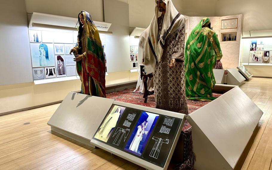 Visitors can explore a section at the Bahrain National Museum showcasing scenes from early Bahraini civilization and traditional outfits.