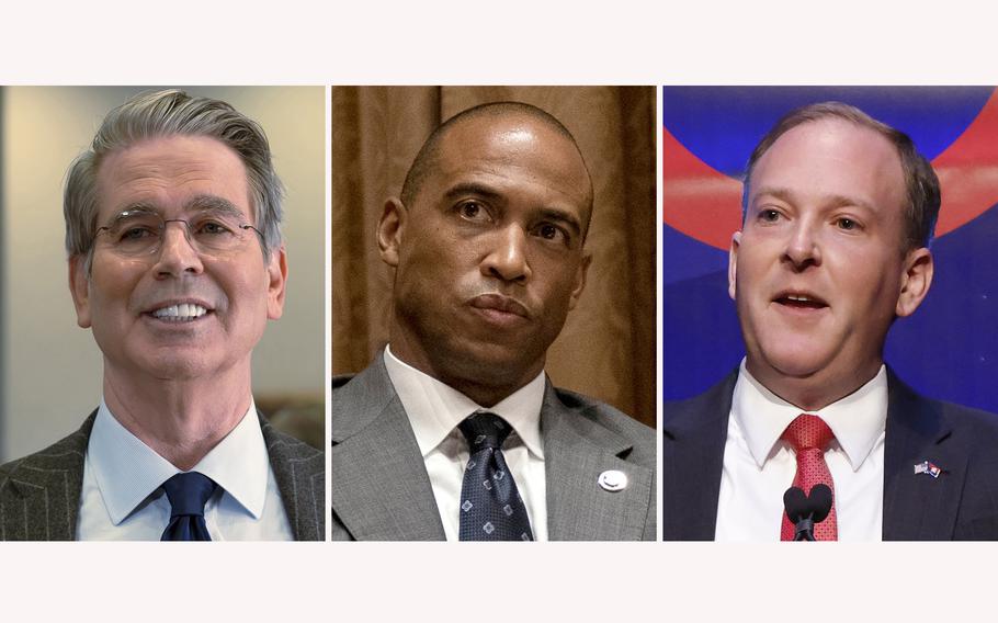 Treasury Secretary nominee Scott Bessent, from left, Housing and Urban Development Secretary nominee Scott Turner and Environmental Protection Agency Administrator nominee Lee Zeldin. 