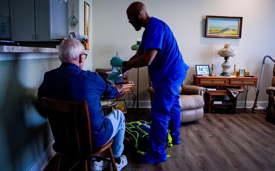 Department of Veterans Affairs workers in Asheville, N.C., visited hundreds of veterans in the days and weeks after Hurricane Helene to provide health care and deliver needed supplies.