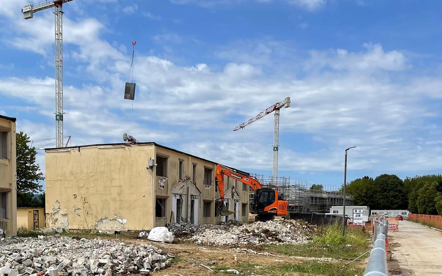 Old family housing at the Army garrison in Vicenza, Italy, is getting demolished to make way for hundreds of modern family homes. 