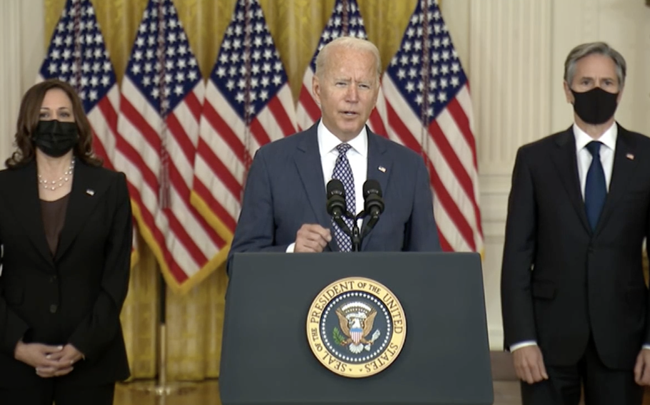 President Joe Biden delivers remarks on Afghanistan.