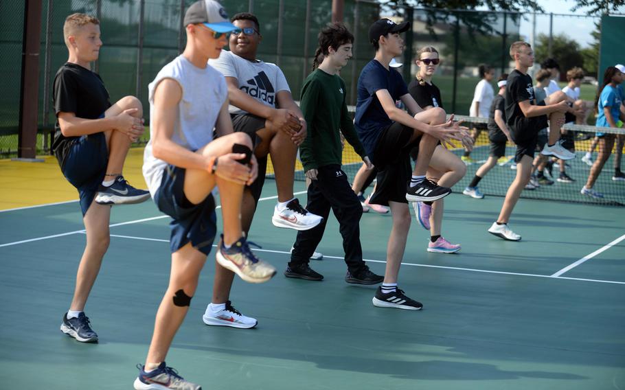 Robert D. Edgren's tennis team has 40 players on the courts, but just two returners from the 2023 season.