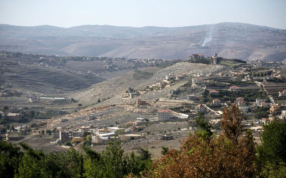 The Israel-Lebanon border seen from Kibbutz Menara.