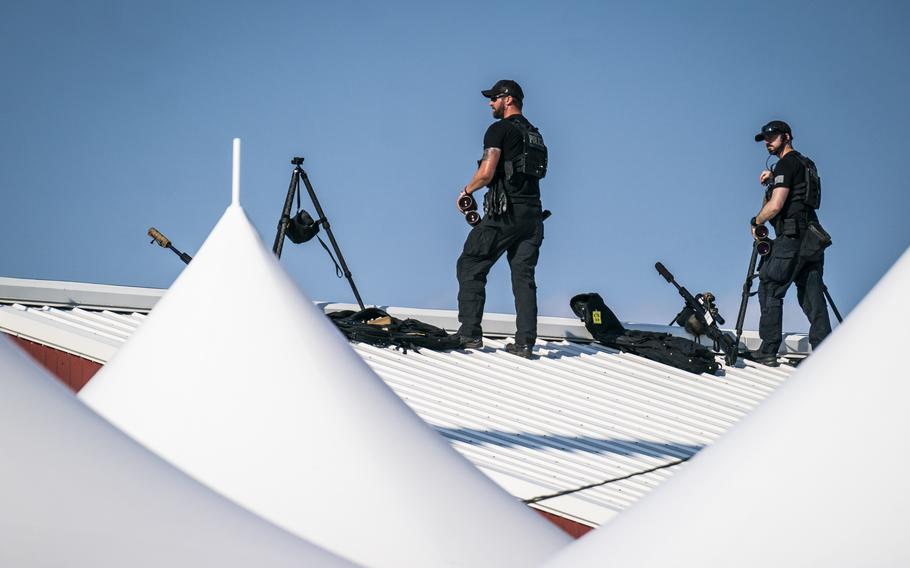 Secret Service snipers on the roof.