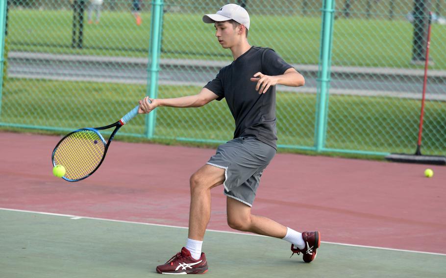 Sibling power. Freshman Kotaro Roesch joins his brother, sophomore Ryunosuke, last year's Far East boys singles champion, on Yokota's tennis roster.