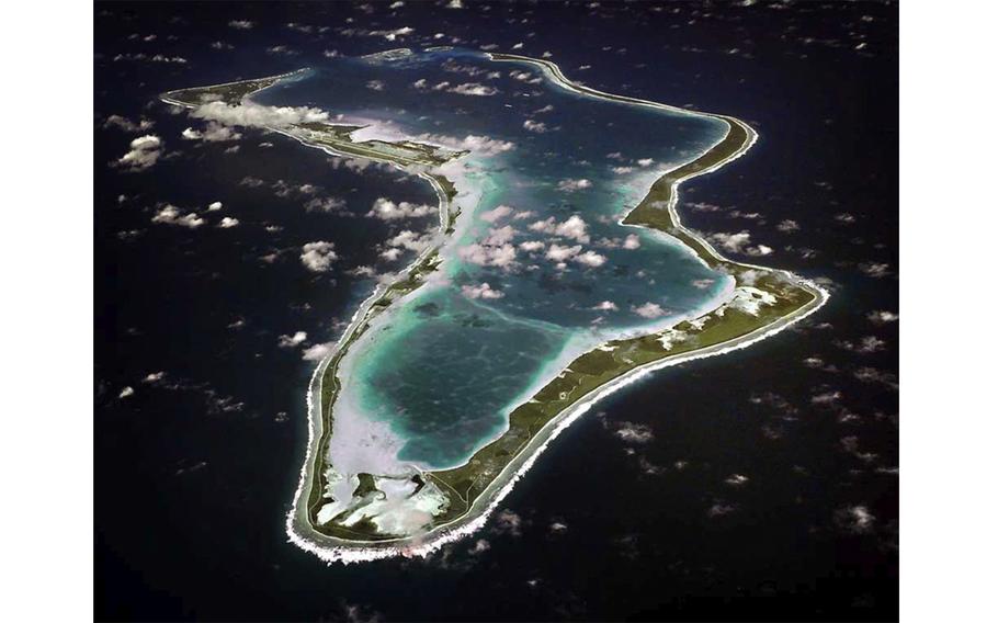 An aerial view of Diego Garcia.