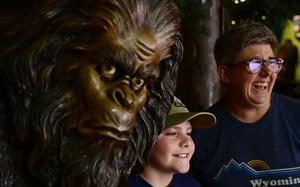 Joseph Lacy, 10, of Arvada, Colo., left, and his mother, Cindy, visit the Sasquatch Outpost in Bailey, Colo., on June 26. Its owner, lifelong Bigfoot afficionado Jim Myers, says the souvenir shop and museum dedicated to all things Bigfoot is one of the more well-visited attractions in Bailey. Myers also gives talks on Bigfoot and leads hikes and expeditions to find the elusive creature as part of his side business, Rabbit Hole Adventures.