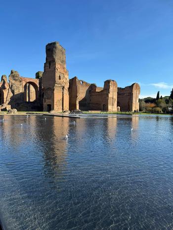 Baths of Caracalla with small pond in front