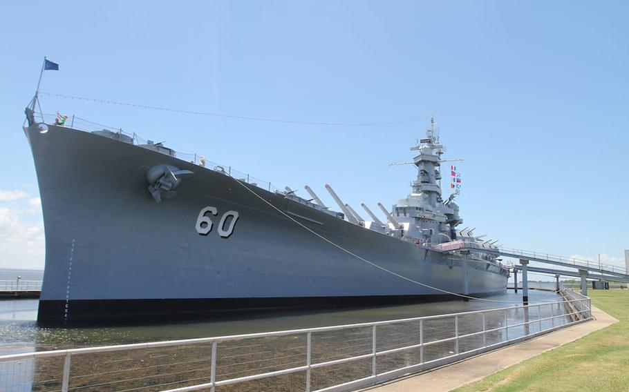 The USS Alabama, anchored in Mobile Bay, on Thursday, June 20, 2024. The USS Alabama is the star attraction at Battleship Memorial Park. 