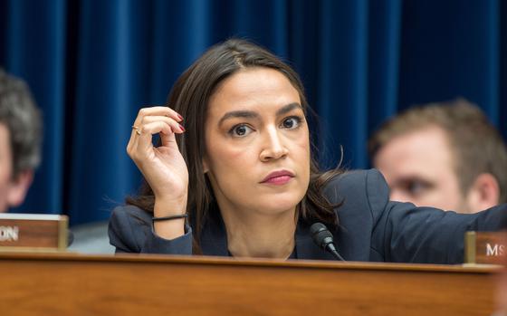 Rep Alexandria Ocasio Cortez Attends A Congressional House Hearing On