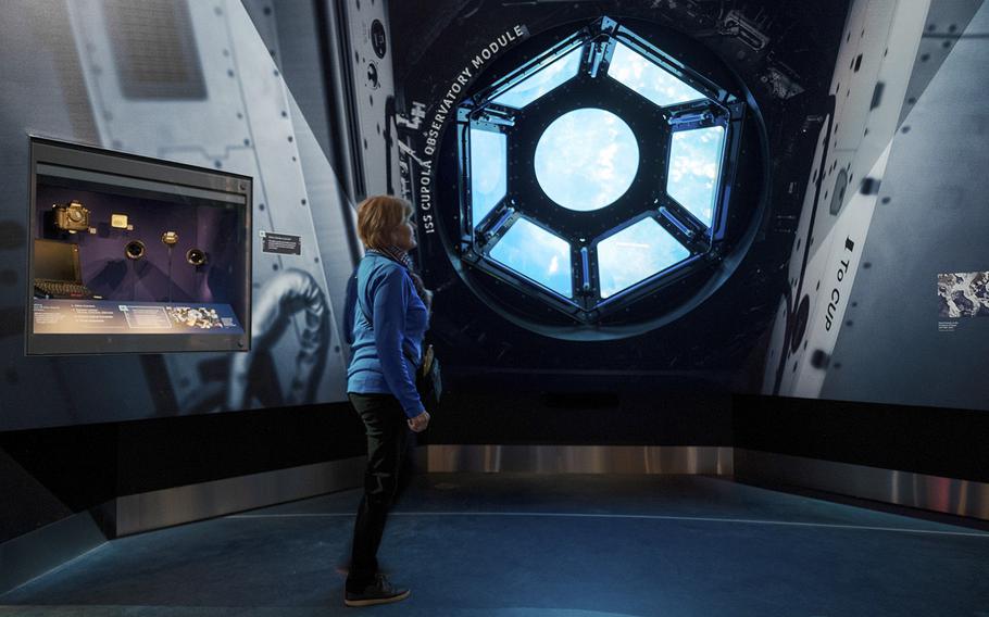 The One World Connected exhibit includes an interactive activity that re-creates the International Space Station’s Cupola and offers a view of Earth from space. 