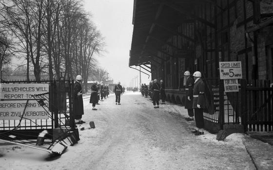 HED: Waiting for Hoover, 1947

Berlin, Germany, Feb. 6, 1947: Military Police wait at the snow-covered entrance at Berlin's Lichterfelde-West train station for former President Herbert Hoover to arrive. 

Hoover travelled to Germany as President Truman’s special investigator for Continental relief needs. As Honorary Chairman of the Famine Emergency Committee (FEC), Hoover and his team travelled 50,000 miles to thirty-eight different nations from March and into June 1946 to witness and evaluate famine needs in the afflicted nations and arrange food supplies. His 1947 trip to Germany and Austria was his second trip as the two countries were still struggling. 

Check out Stars and Stripes' coverage of post-war Europe and Asia with a subscription to our historic newspaper archive. We have digitized our 1948-1999 European and Pacific editions, as well as several of our WWII editions and made them available online through https://starsandstripes.newspaperarchive.com/

META TAGS: Europe; West Germany; postwar; Truman doctrine; famine; snow; MP