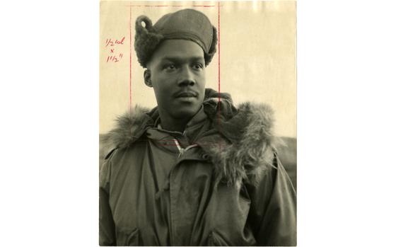 Korean Demilitarized Zone, South Korea, December 1958: Pvt. Joseph J. Smith poses for the Stars and Stripes photographer. He and other men in the so-called “Stakeout Platoon” stand through the inky tense Korean nights, their ears and senses alert, waiting and listening for the enemy. 

The article accompanying the photo states: "Staked out at strategic points along the now silent western Korean front they are poised for the slightest rustling which might mean a communist soldier is creeping nearby. ... Pvt. Joseph J. Smith, 19, of Bozeman, Montana, who alternates as stakeout watch and as a tank driver, said time was a problem on stakeout duty. “You can’t do anything out there, You can’t write. You can’t light a light or smoke.  I think about home or what’s going on the next day - and listen. The best thing to do out there is sleep when it’s your turn.” 

The article does not detail which unit he and the other men of the platoon served with. 

Pictured here is a scan of the original 1958 print created by Stars and Stripes Pacific's photo department to run in the print newspaper. The red marks indicate the crop lines. Only the middle part of the image would appear in the newspaper. As the vast majority of pre-1964 Stars and Stripes Pacific negatives and slides were unwittingly destroyed by poor temporary storage in 1963, the prints developed from the late 1940s through 1963 are the only images left of Stripes' news photography from those decades – with the exception the negatives of some 190 pre-1964 photo assignment found recently. Stars and Stripes' archives team is scanning these prints and negatives to ensure their preservation. 

META TAGS: U.S. Army; servicemember; soldier; portrait; African American; Archives Month; preservation; archives; 