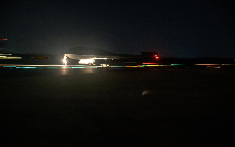 A B-2 Spirit stealth bomber arrives at Royal Australian Air Force Base Amberley in Queensland, Australia, Aug. 16, 2024.