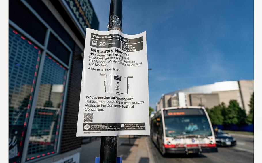 A modified route schedule for a Chicago Transit Authority bus line. 