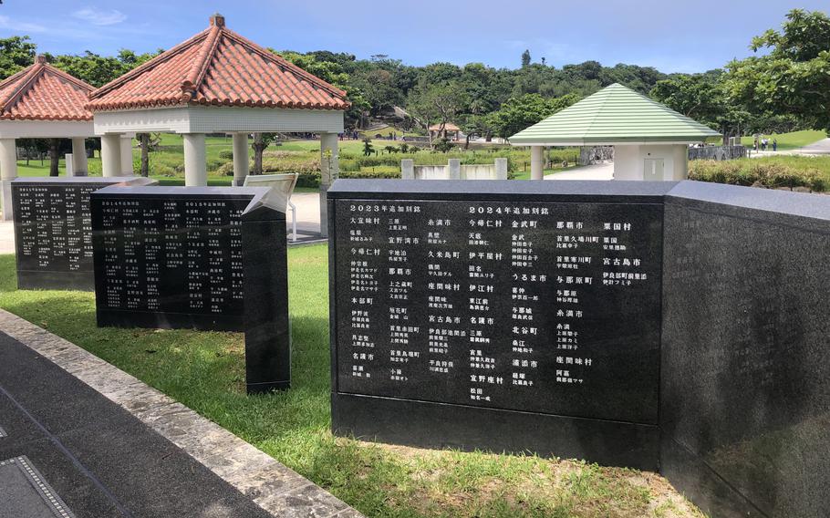 Nearly 200 names were added this year to the Cornerstone of Peace at Okinawa Peace Memorial Park in Itoman, Okinawa, Japan, on June 19, 2024.