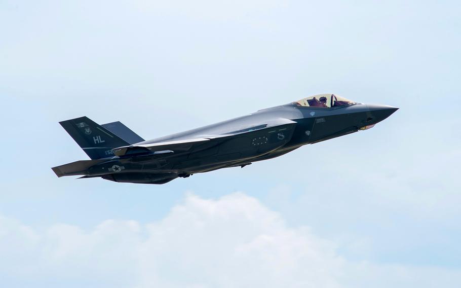 An F-35 Lightning II flies from Spangdahlem Air Base, Germany, in June 2019. Though technical problems have resulted in the plane falling short on operational expectations, Air Force Chief of Staff Gen. Charles Q. Brown Jr. said July 16, 2021, that he expects those issues to be resolved.