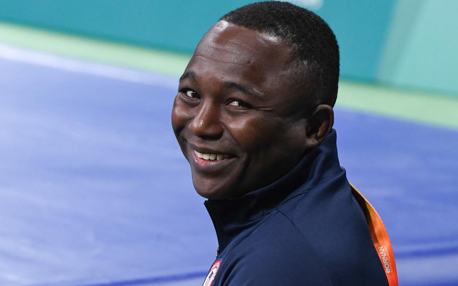 Sgt. 1st Class Spenser Mango is coaching wrestling for Team USA at the 2024 Paris Olympics.