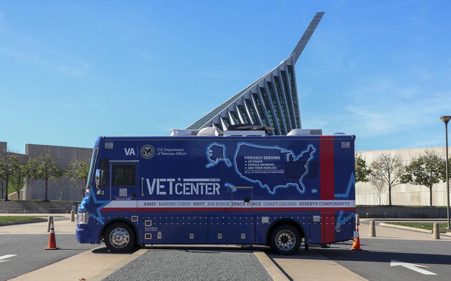 One of the Mobile Vet Centers at the National Museum of the Marine Corps in Virginia on Nov. 8, 2022. Vet Centers offer confidential help for veterans, service members, and their families in a non-medical setting. 